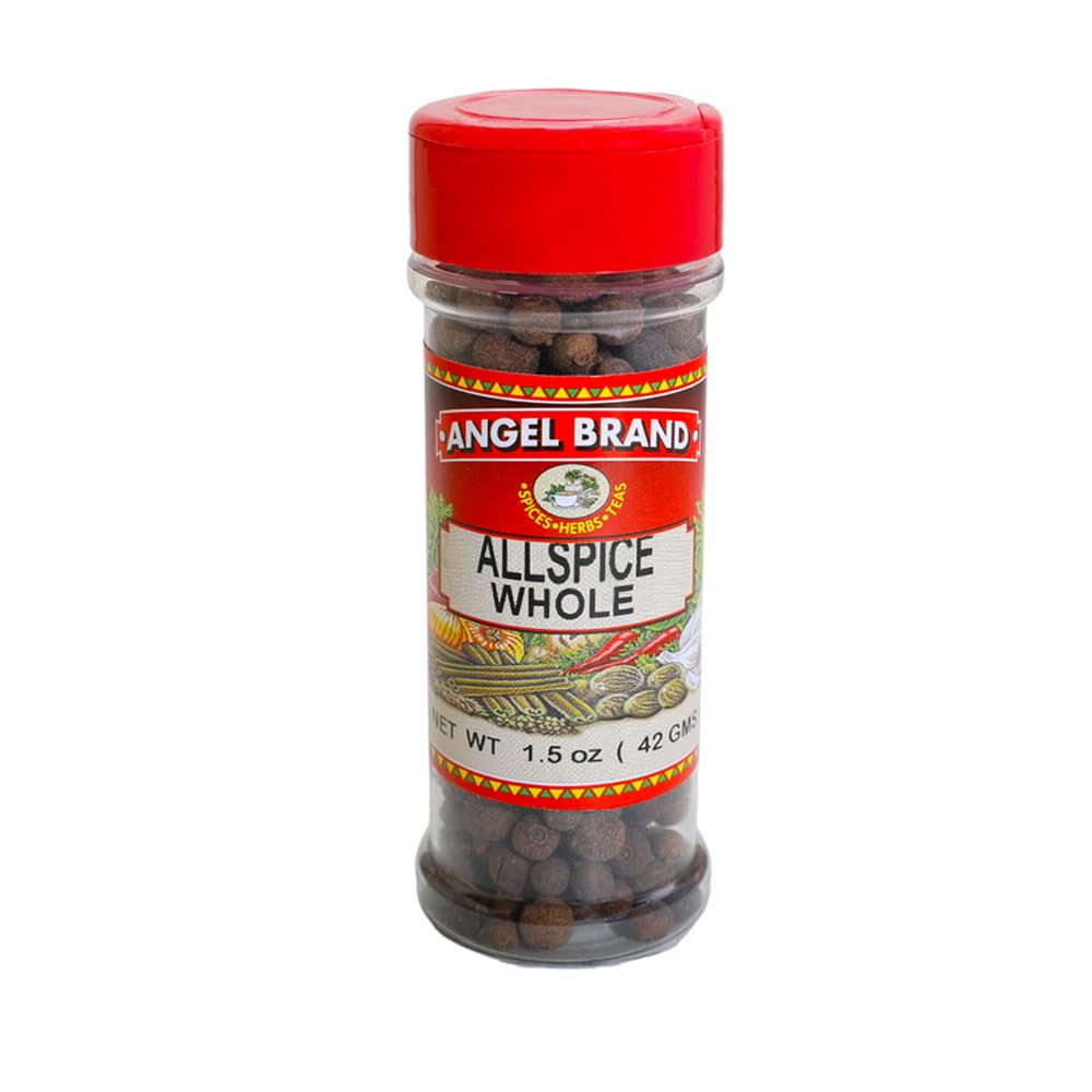 Angel Brand Allspice Berries Whole 1.5 oz Bottle - Jamaican Allspice Seeds with Aromatic Richness - Perfect for Cooking, Savory Dishes, Pickling