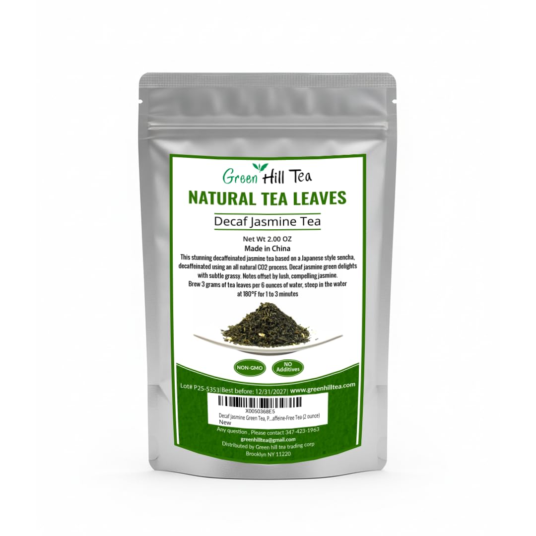 Greenhilltea Decaf Jasmine Green Tea, Perfect beverage who wish for Caffeine-Free Tea (2 ounce)