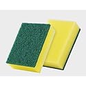 Heavy Duty Scrub Sponges - Kitchen Dish, Sink and Bathroom Cleaning Scrubber Sponge - with Non-Smell Scouring Pad (Right Angle 2 pcs)