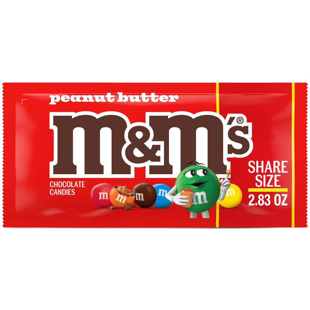 M&M'S Peanut Butter Chocolate Candy Sharing Size 2.83-Ounce Pouch