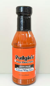 Pudgies Pizza Medium Wing Sauce, Restaurant Style, Original Recipe, 12 fl oz (4)