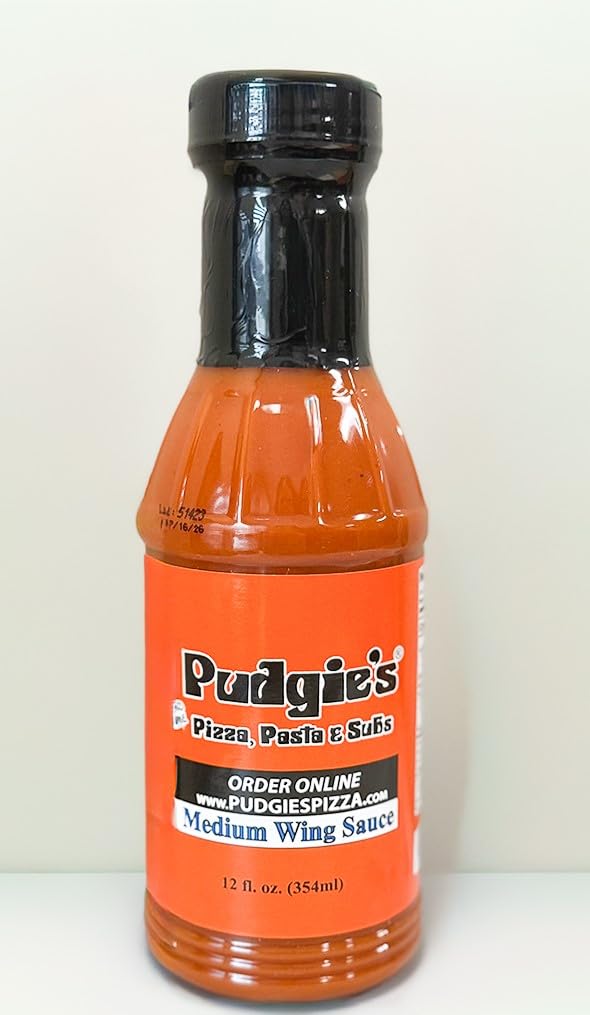 Pudgies Pizza Medium Wing Sauce, Restaurant Style, Original Recipe, 12 fl oz (4)