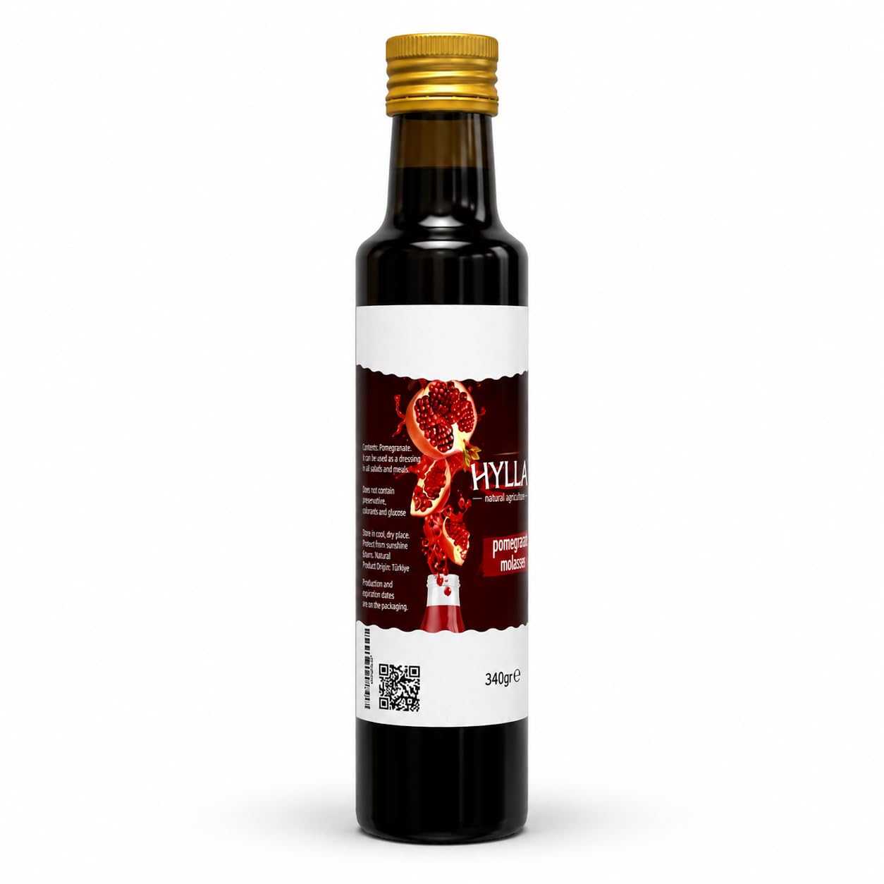 Hyllarima Pomegranate Molasses | 100% Natural & Pure | 11.9 fl oz (340ml) | No Sugar Added | Gluten-Free