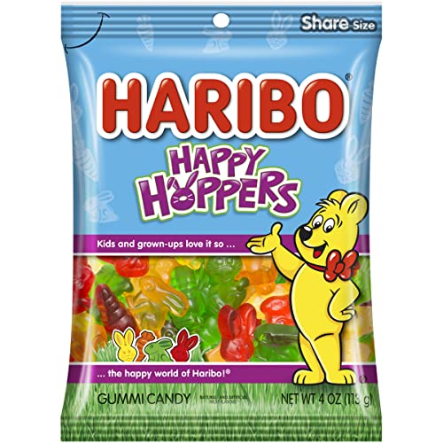 HARIBO Happy Hoppers Gummi Easter Candy, 4 oz. Bag (Pack of 12)