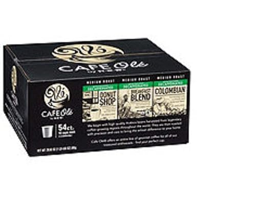 Cafe Ole 54 Count cups Decaf(Donut shop 18,Breakfast Blend 18,Colombian 18)