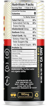 RISE Brewing Co. | Original Black Nitro Cold Brew Coffee | Sugar and Gluten-Free, Vegan | Organic & Non-GMO | Low Acidity | 7 fl. oz. Cans (4 Pack)