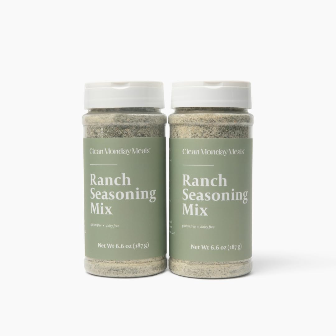 Clean Monday Meals Ranch Seasoning Mix | Gluten Free, Dairy Free, No Artificial Additives | All-Purpose Ranch Powder for Dips, Dressings, Veggies