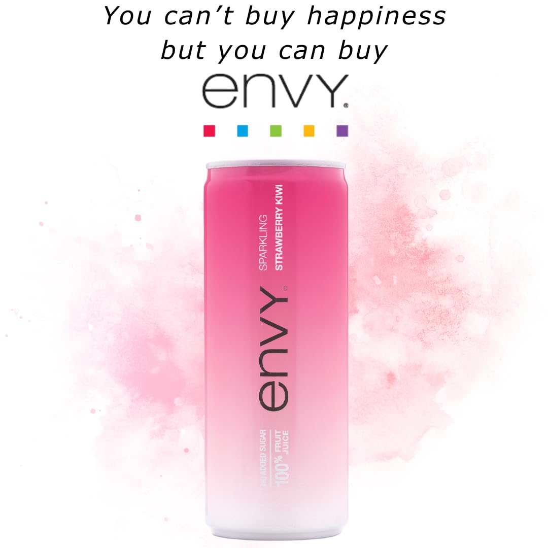 Envy Sparkling 100% Fruit Juice, Strawberry Kiwi 8oz (Case of 24)