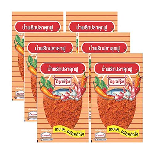 Thai Derm Brand, Thai Chili Catfish Flake(Pla-Duk-Fu Chili Flake) 22g X 6 Packs