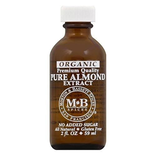 Morton & Bassett Pure Almond Extract | Rich Nutty Flavor for Baking & Desserts | Gluten Free, Salt Free, Non-GMO | 2 fl oz Bottle