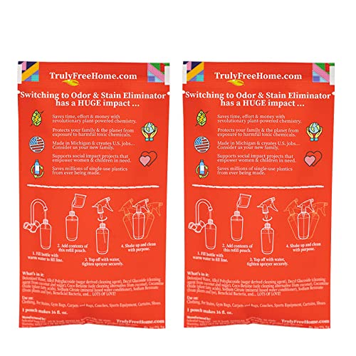 Truly Free Multi-Purpose Odor & Stain Eliminator, Pet Odor Eliminator for Home & Stain Remover for Carpet, Couch, Rugs & More, Upholstery Deodorizer
