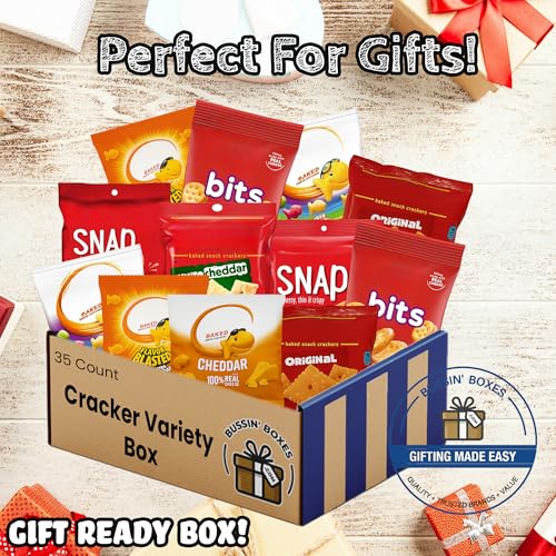 Bulk Crackers Variety Pack - Individually Wrapped Assortment of Crackers Snack Box for Adults and Kids - Shelf-Stable Office, School, Travel Snack