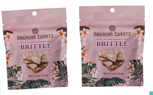 Hawaiian Sweets White Chocolate Macadamia Nut Brittle (Pack of 2)