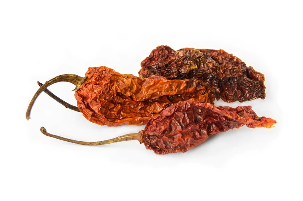 Essential Spice Dried Ghost Chilies (Bhut Jolokia) - Extreme Heat with Smoky, Slightly Sweet Flavor - Whole Dried Pods for Hot Sauces, Chili, Stews