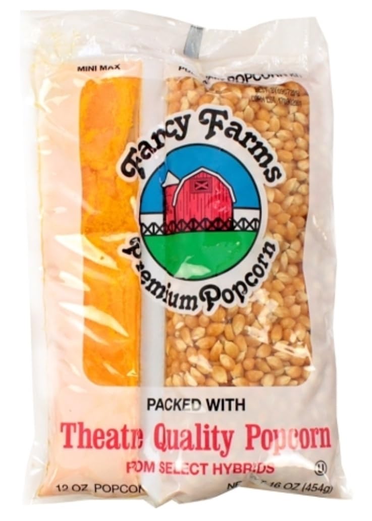 Popcorn, Indiana Fancy Farms Mini-Max Kit - 24 Count Pre-Portioned Movie Theater Style Popcorn Kits, 16 oz Each