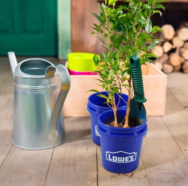 Blue Mini Bucket 0.4-Quart BPA-Free Food-Grade Polypropylene with Earth Garden Pen
