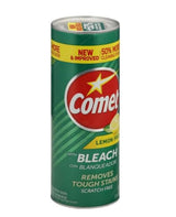 Comet Cleaner Lemon Fresh with Bleach Powder 21 oz, 4-Pack - Scratch-Free Multi-Surface Cleaner for Bathroom, Sink, Kitchen, Tile, Grout + Yahmi