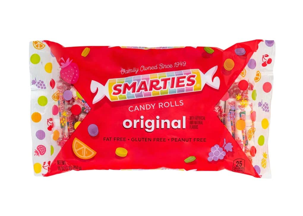 Smarties Candy Rolls Assorted Flavors, 1 LB (Pack of 12)