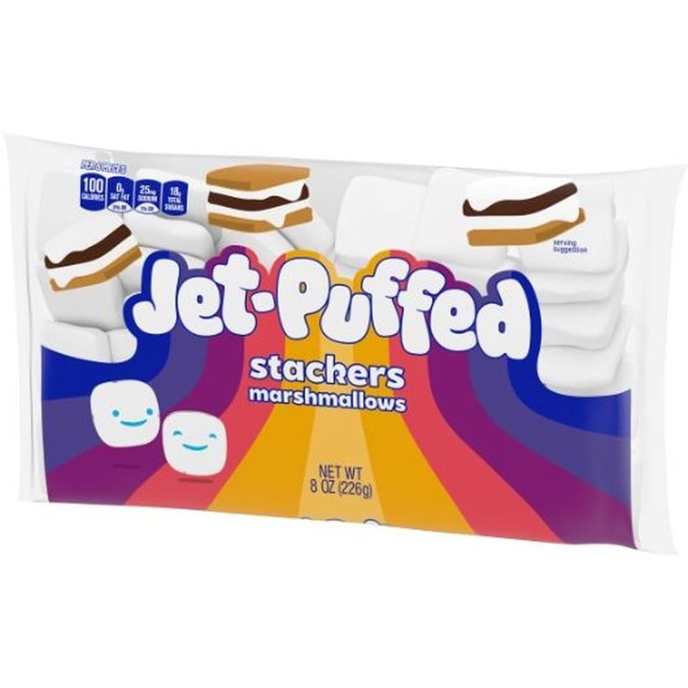 Kraft Jet Puffed Stacker Marshmallow, 8 Ounce -- 16 per case.