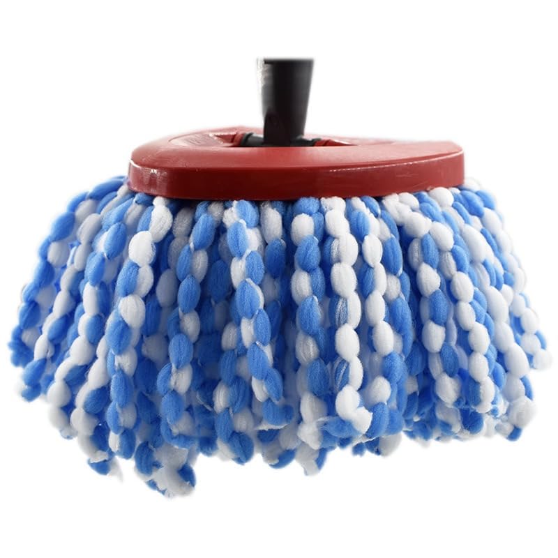 4 Pack Spin Mop Replacement Head Compatible with O-Cedar RinseClean 2-Tank Spin Mop System, Blue Microfiber Refill Heads, Machine Washable