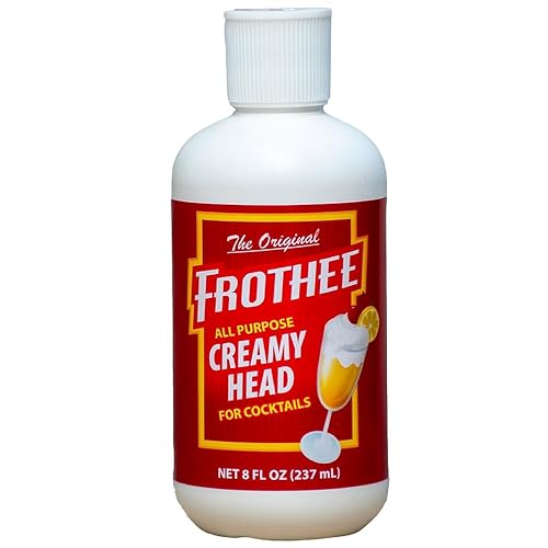 FROTHEE All Purpose Cocktail Foamer 8oz - Egg Substitute, Vegan, Gluten & Alcohol Free Foam - For Cocktails, Mocktails, & Shaken Drinks, 1 Pack