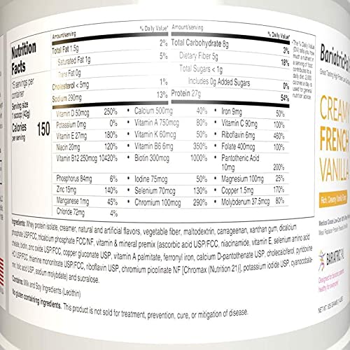 Protein ONE Complete Meal Replacement with Multivitamin, Calcium & Iron by BariatricPal - Creamy French Vanilla (15 Serving Tub)