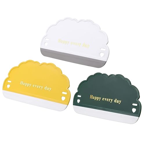 NentMent 3 Pack Shower Squeegee Bathroom Glass Door Cleaning Scraper with Soft Rubber Water Blade Wiper Board Cleaner Tool for Sink Countertop Kitchen