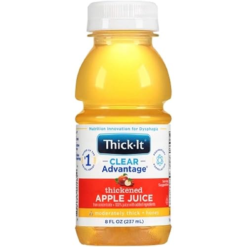 Thick-It AquaCare H2O: Pre-Thickened Apple Juice, Honey-thick liquid, (1 Case: 24 x 8 oz. Bottles)