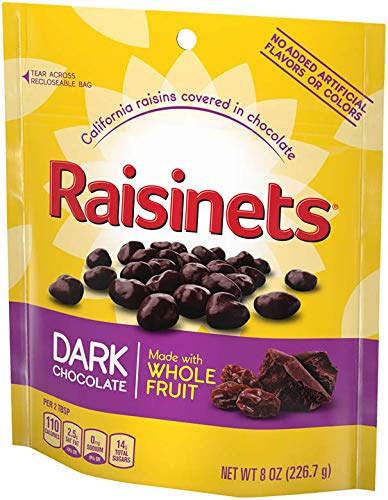 Dark Chocolate Raisinets, Ferrero Valentine's Day Candy Stand Up Reclosable Bag, 8 Ounce