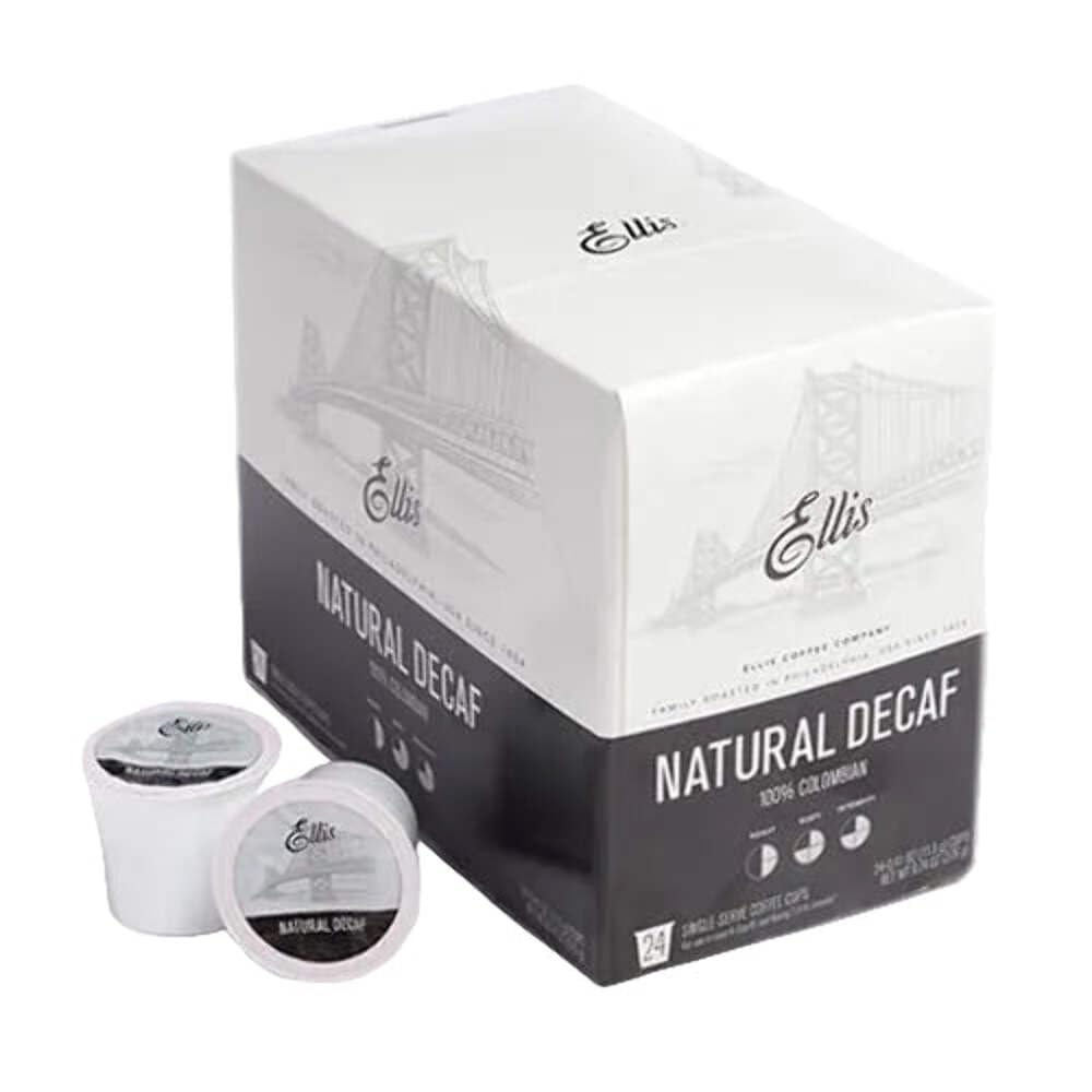 Ellis Coffee - Natural Decaf - Medium Roast - Single Serve Coffee Pods - 24 Coffee Pods