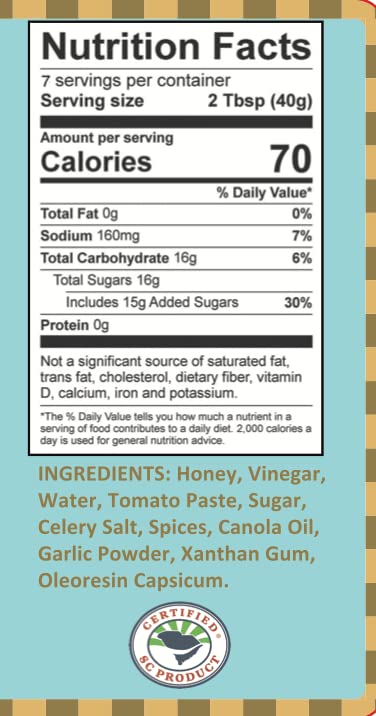 Lillie's of Charleston Chucktown Stinger (Hot Sauce + Honey) | Natural, No Preservatives, Vegan | Great with Chicken, Pork Ribs, Veggies, Fish, Fries