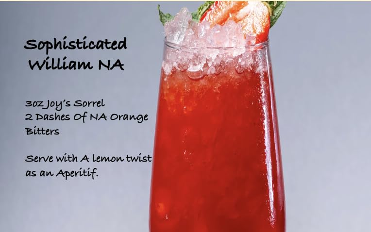JOY'S ISLAND SPICE SORREL HIBISCUS ELIXIR - Non-Alcoholic Cocktail Mixer & Mocktail - Caribbean Botanical Aperitif - Award Winning - Ginger, Cinnamon