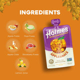 Holmes Mouthwatering Applesauce, Applesauce Squeeze Pouch, Organic Strawberry Applesauce Pouches with Real Chunks of Fruit, No Artificial Flavors
