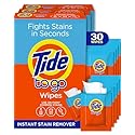 Tide To Go Stain Remover Wipes for Clothes, Instant Laundry Travel Stain & Spot Remover, 3 Pack, (30 Wipes Total)