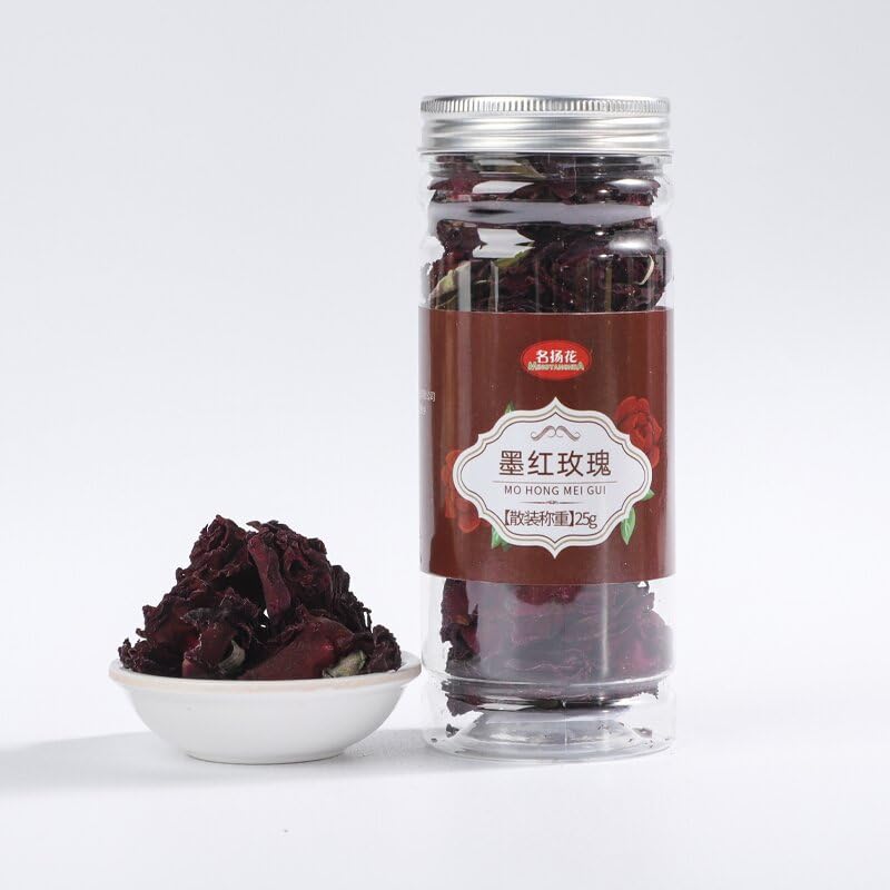 Zercumm China Herbal Tea 75 Selected Canned Lotus Leaf Lemon Slice Rose Honeysuckle Baby Chrysanthemum Wolfberry Tea (Ink red rose 25g)