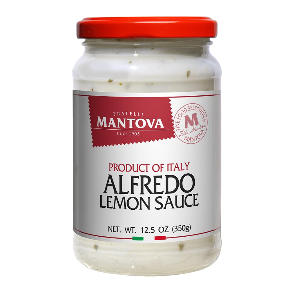 Mantova Alfredo Lemon Sauce, 12.5 oz. (Pack of 2), Product of Italy, Traditional, All-Natural, Ready-to-Eat Pasta Sauce, No Artificial Coloring