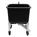 Freestanding Floor Mop Sink with Wheels, Commercial Plastic Mop Basin for Restaurant, RV, Garage, Balcony, Bathroom