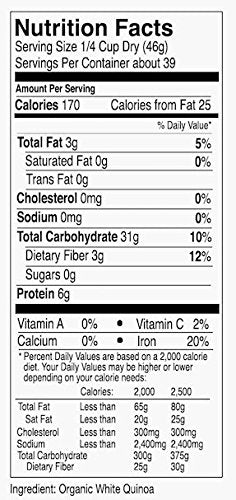 Anthony's Organic White Whole Grain Quinoa, 4 lb, Gluten Free & Non GMO