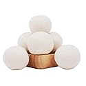 Wool Dryer Balls, 6 Pack XL,Natural Fabric Softener Ball ,Organic Laundry Balls Handmade, Reusable ,Sensitive Baby skin, Reduce wrinkles static,1000