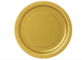 Unique Gold Round Paper Dessert Plates - 7" (8 Ct) - Eco-Friendly & Disposable Tableware - Perfect for Celebrations, Weddings & Gatherings