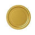 Unique Gold Round Paper Dessert Plates - 7" (8 Ct) - Eco-Friendly & Disposable Tableware - Perfect for Celebrations, Weddings & Gatherings