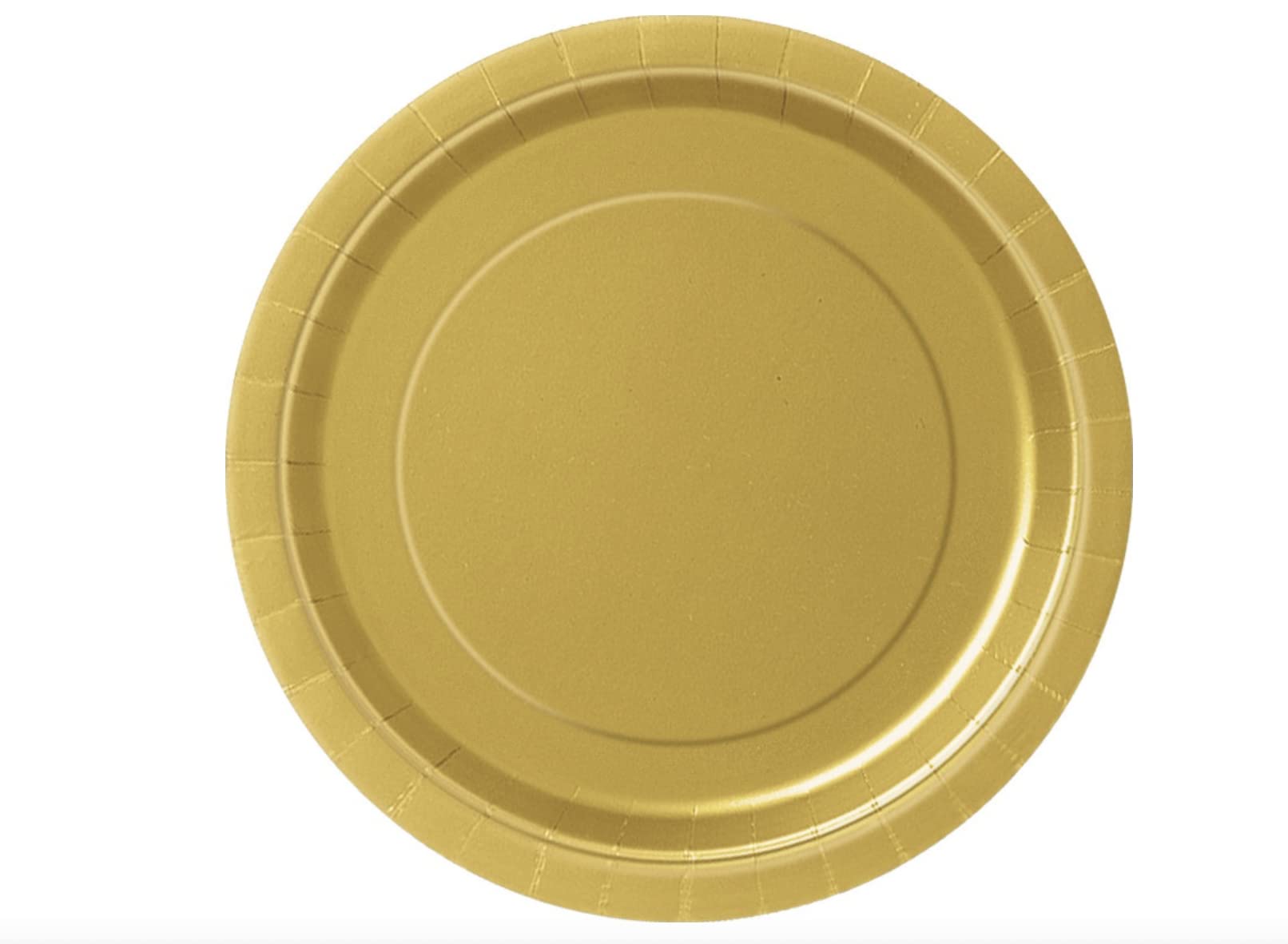 Unique Gold Round Paper Dessert Plates - 7" (8 Ct) - Eco-Friendly & Disposable Tableware - Perfect for Celebrations, Weddings & Gatherings