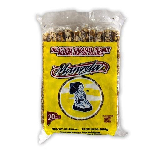 Authentic sabores - Imported Mexican Delicious Caramel Peanuts Candy Mexican Peanut Candy Bars 20ct. With 1ct. Coco Bandera