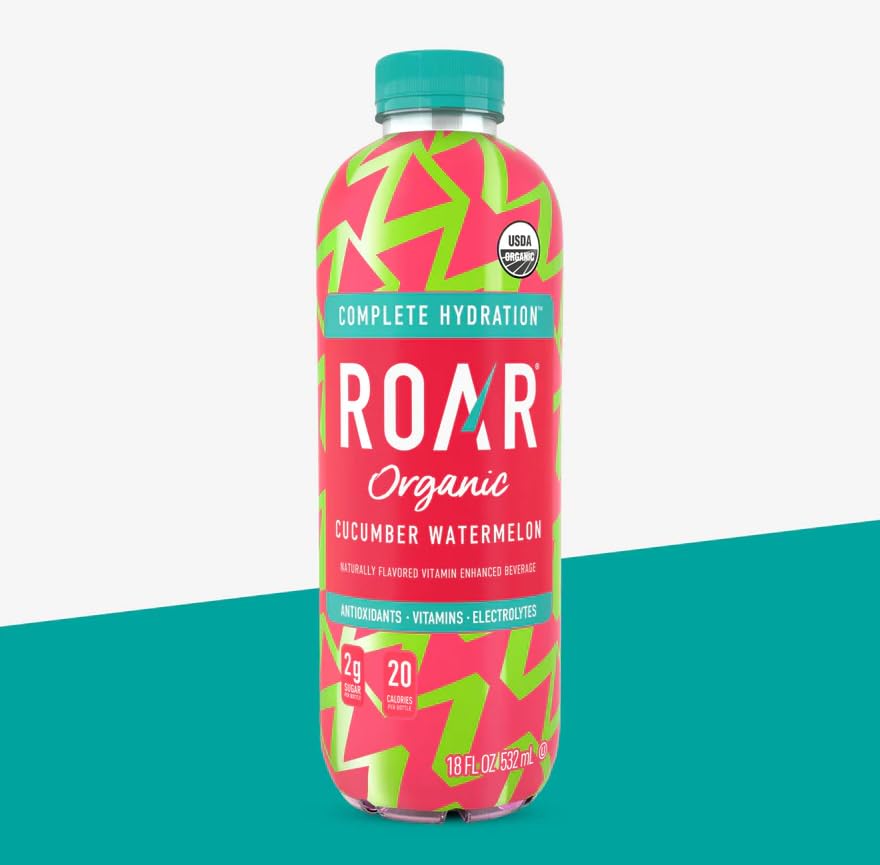 Roar Organic Beverages Variety Pack, 10-Pack (18oz Bottles) - Strawberry Lemonade, Dragon Fruit Punch, Mango Clementine, Blackberry Lemonade & Georgia