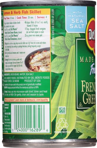 DEL MONTE BLUE LAKE French Style Green Beans, Canned Vegetables, 14.5 oz Can