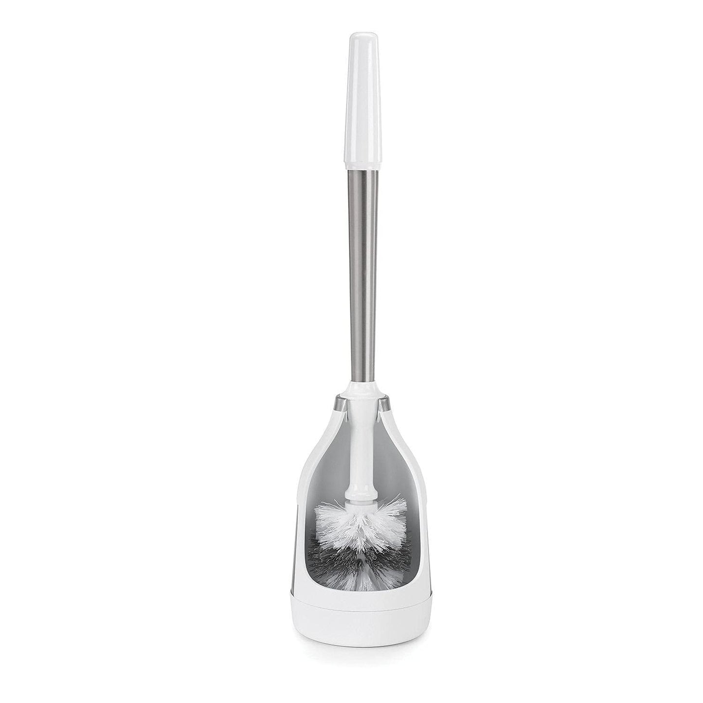 Polder Stainless Steel Toilet Brush Caddy Black 2 Pack + 2 Replacement Brush Heads