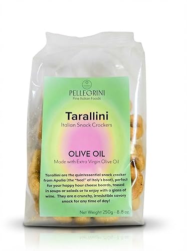 Tarallini Italian Snack Crackers - All Natural, Oven Baked Crunchy Crackers from Puglia made with Clean Ingredients including Extra Virgin Olive Oil