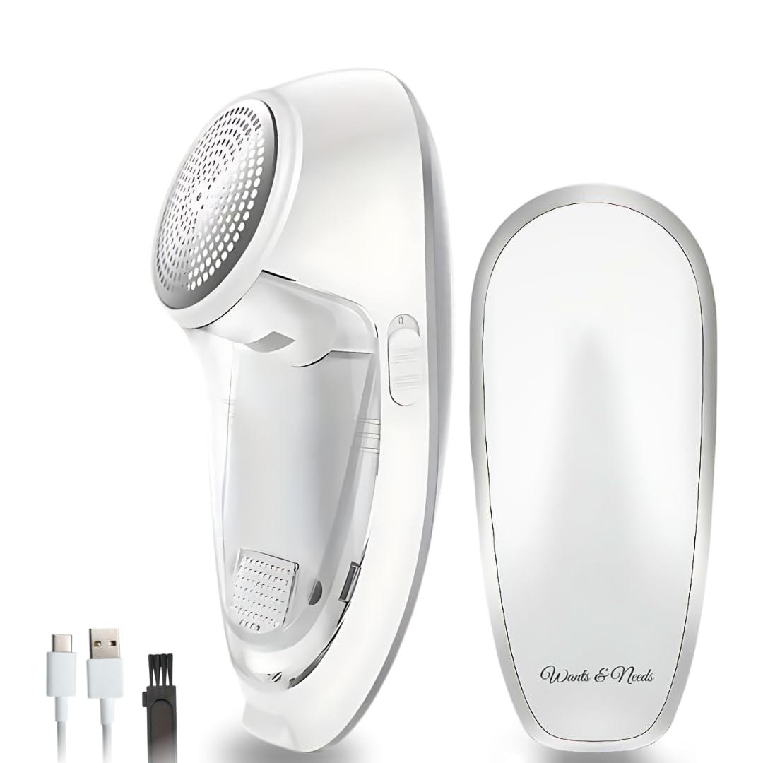 Fabric Shaver, Lint Remover, Rechargeable Lint Shaver with Durable Sharp Blades for Clothes & Upholstery - USB Charging Cable Included