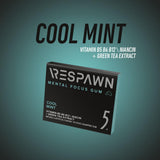 RESPAWN by 5 GUM Mental Focus Gum, Cool Mint Sugar Free Chewing Gum, 15 Sticks