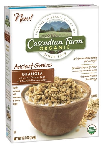 Cascadian Farms Organic Granola Cereal Ancient Grains, 12.5 Ounce (Pack of 10)
